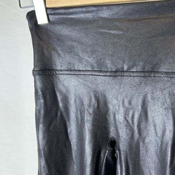 Spanx Black Faux Leather High Waist Ankle Length Leggings Size Small - Picture 3 of 12